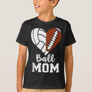 Camiseta Ball Mom Heart Gracioso Voleibol Mamá