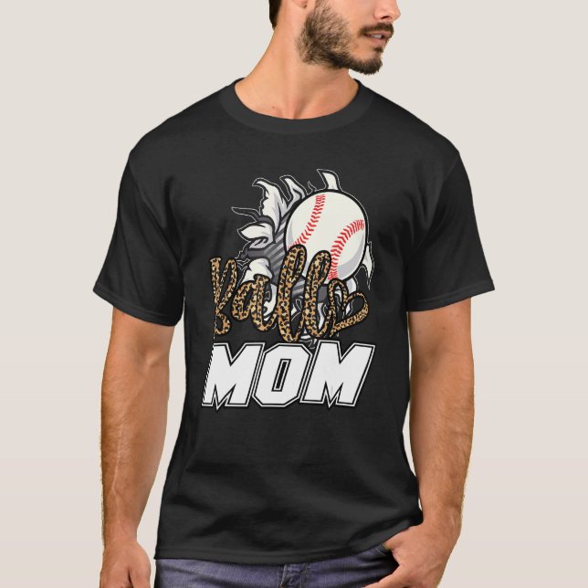 Camiseta Ball Mom Leopard Baseball Softball Mama Women Moth (Anverso)