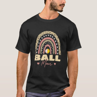 Camiseta Ball Mom Leopard Rainbow Baseball Día de la Madre