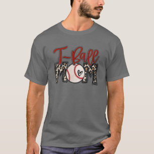 Camiseta Ball Mom Leopard Teeball Mom Funny Ball Mamá Madre