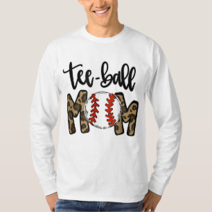 Camiseta Ball Mom Mother's Day Gift Teeball Mom Leopard Fun