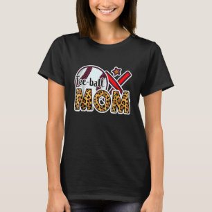 Camiseta Ball Mom Mother's Day Teeball Mom Leopard Softball