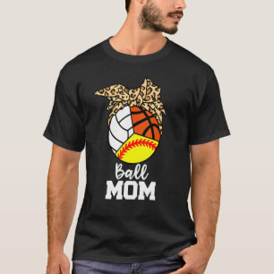 Camiseta Ball Mom Softball Voleibol Leopard Mo