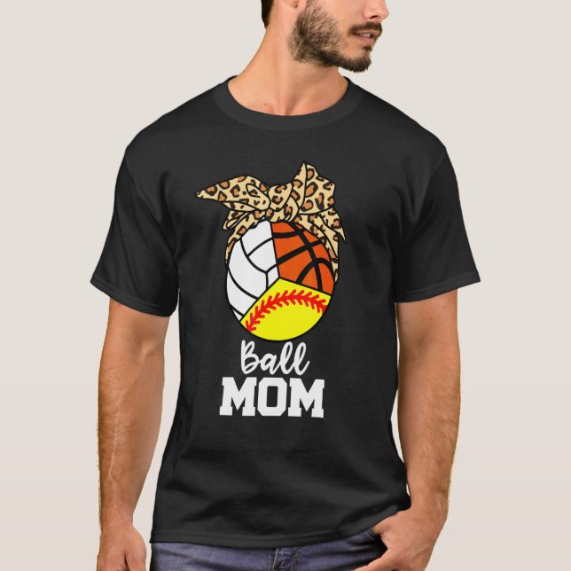 Camiseta Ball Mom Softball Voleibol Leopard Mo (Anverso)