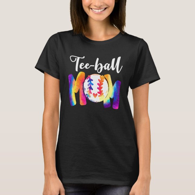 Camiseta Ball Mom Tee Mother's Day Teeball Mom Leopard Funn (Anverso)
