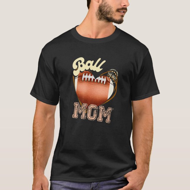 Camiseta Ball Mom Womens Cheer Football Mom Mother's Day Fo (Anverso)
