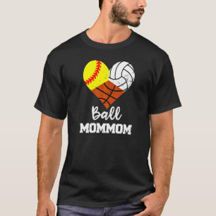 Camiseta Ball Mommom Heart Softball Volleyball Basketball M