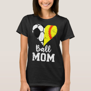 Camiseta Ball Mommom Hearter Soccer Softball Mamá