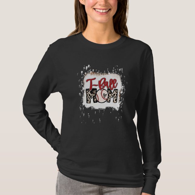 Camiseta Ball Mom's Day Tee Teeball Mom Leopard Funn (Anverso)