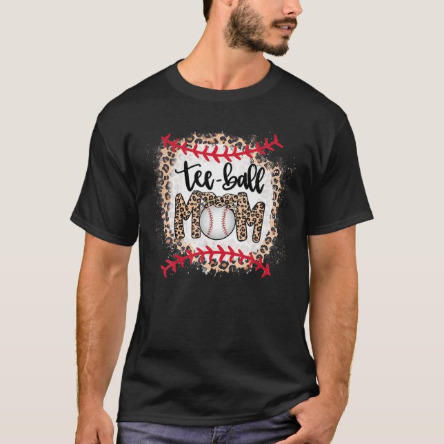 Camiseta Ball Mom's Day Tee Teeball Mom Leopard Funn (Anverso)