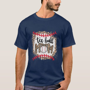 Camiseta Ball Mom's Day Tee Teeball Mom Leopard Funn