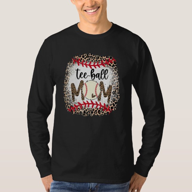 Camiseta Ball Mom's Day Tee Teeball Mom Leopard Funn (Anverso)