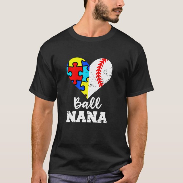 Camiseta Ball Nana Autism Béisbol Nana Funny Autism Awaren (Anverso)