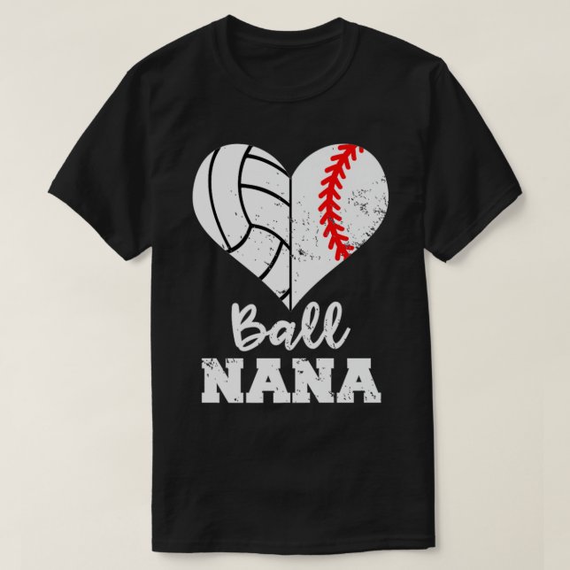 Camiseta Ball Nana Funny Baseball Volleyball Nana Premium  (Diseño del anverso)