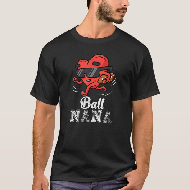 Camiseta Ball Nana Heart American Football Grandma Valenti (Anverso)