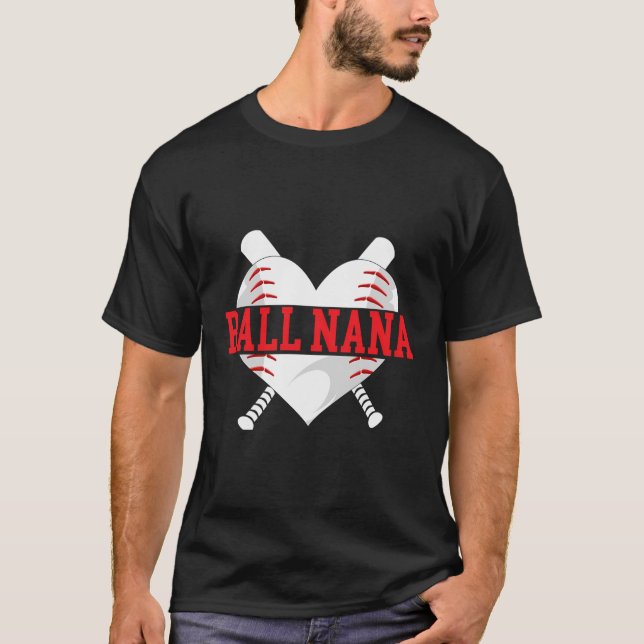 Camiseta Ball Nana Heart Baseball Nana De Un Jugador De Béi (Anverso)