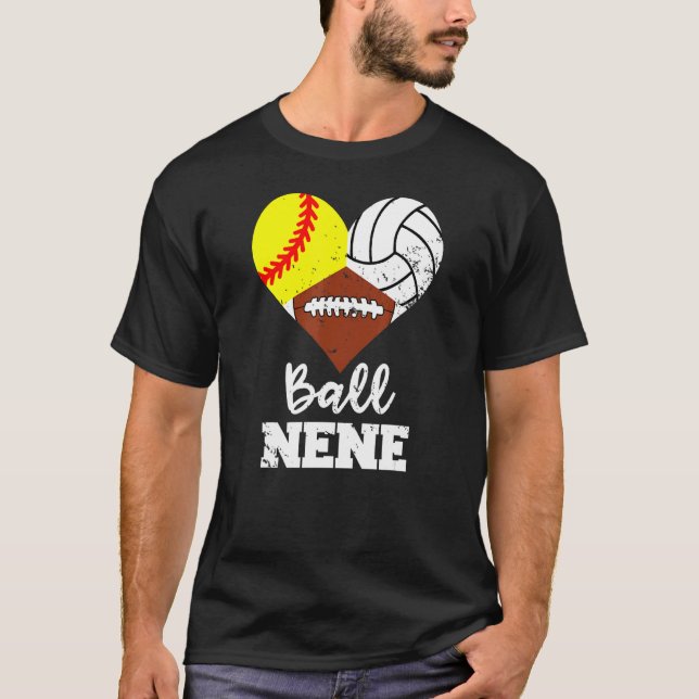 Camiseta Ball Nene Heart Softball Volleyball Football Nene (Anverso)