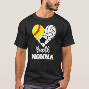 Camiseta Ball Nonna Heart Softball Volleyball Soccer Nonna
