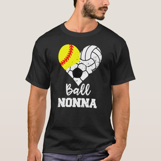 Camiseta Ball Nonna Heart Softball Volleyball Soccer Nonna (Anverso)