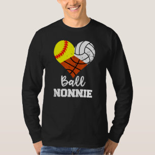 Camiseta Ball Nonnie Heart Softball Volleyball Basketball N