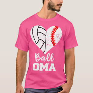 Camiseta Ball Oma Heart Gracioso Voleibol De Béisbol Oma