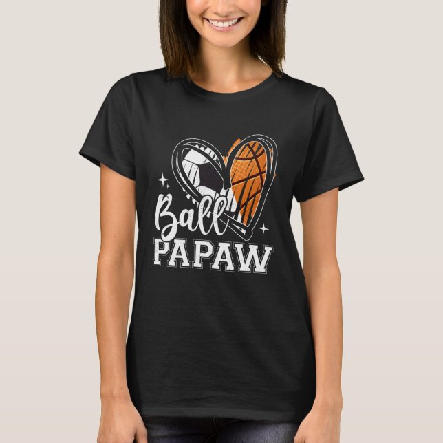 Camiseta Ball Papaw Soccer Basketball Heart (Anverso)