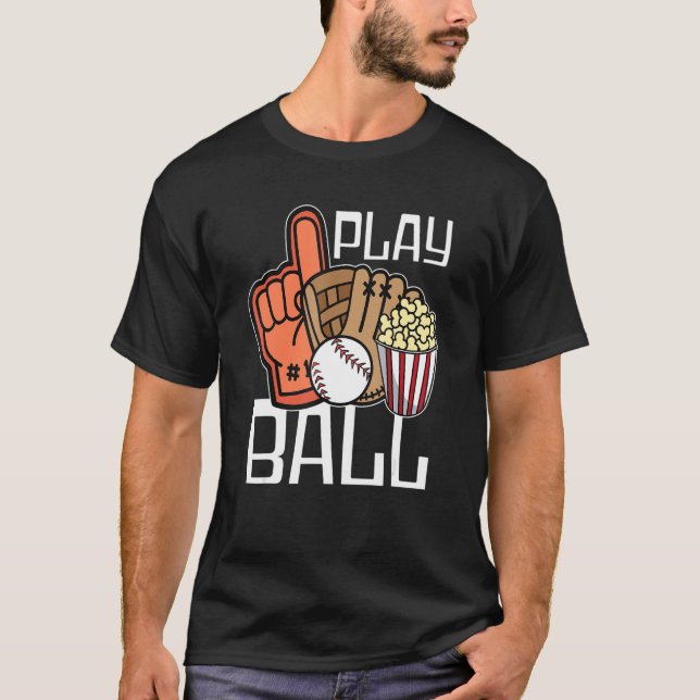 Camiseta Ball Play Baseball Gloves Baseball Player Baseball (Anverso)
