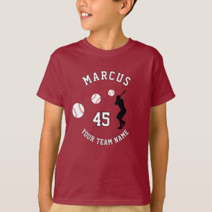 Camiseta Ball Player Silhouette Nombre del equipo Número de