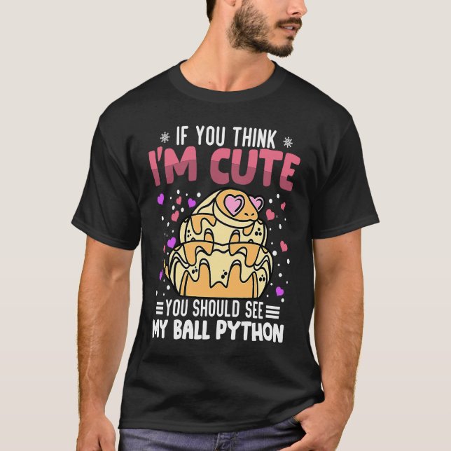 Camiseta Ball Python Heart El día de San Valentín Animal Pa (Anverso)