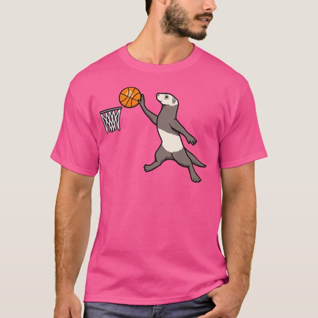 Camiseta Ball Sports Animal Cute Ferret Basketball (Anverso)