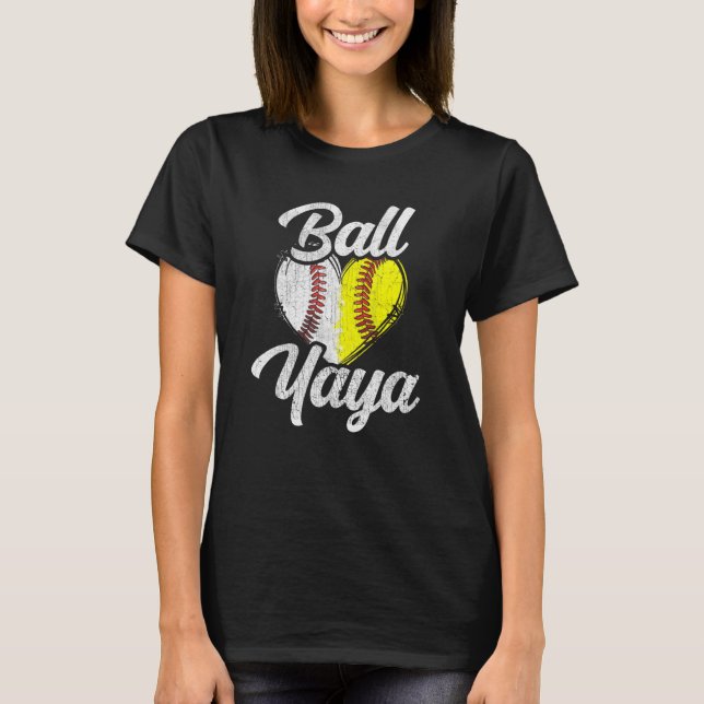 Camiseta Ball Yaya Baseball Equipo de Softbol (Anverso)