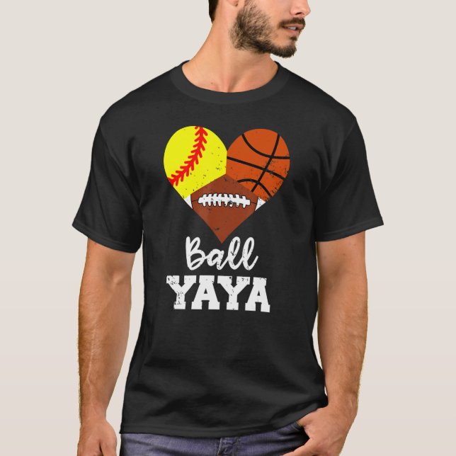 Camiseta Ball Yaya Heart Softball Basketball Yaya (Anverso)