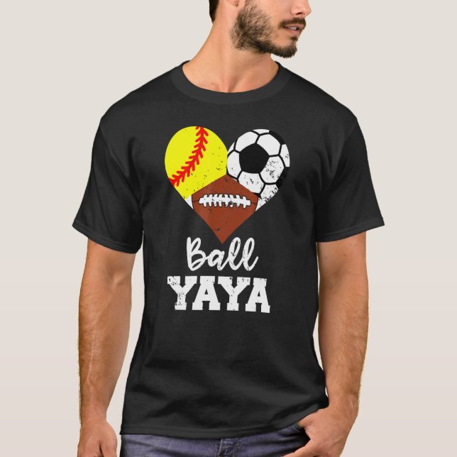 Camiseta Ball Yaya Heart Softball Futbol Yaya 1 (Anverso)
