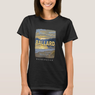 Camiseta Ballard Washington Seattle WA Atardecer en Golden
