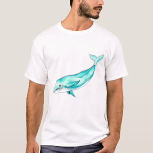Camiseta Ballena acuática verde azulada
