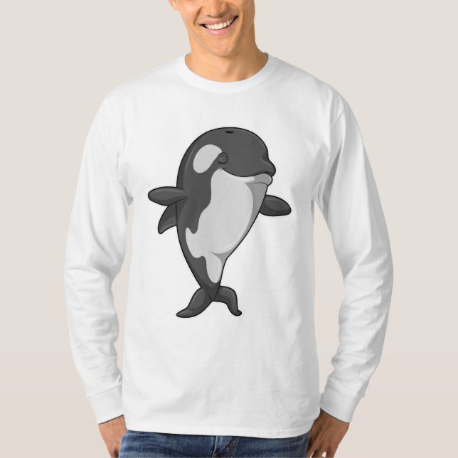 Camiseta Ballena asesina en el gimnasio del yoga en pie (Anverso)