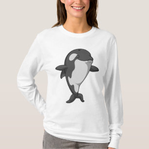 Camiseta Ballena asesina en el gimnasio del yoga en pie