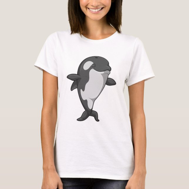 Camiseta Ballena asesina en el gimnasio del yoga en pie (Anverso)