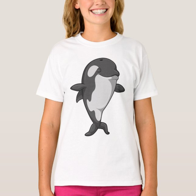 Camiseta Ballena asesina en el gimnasio del yoga en pie (Anverso)