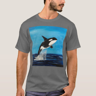 Camiseta Ballena asesina u orca en acrílicos sobre lienzo