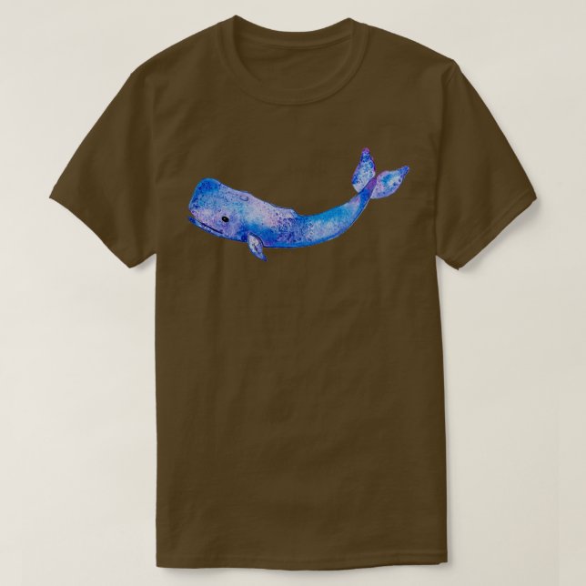 Camiseta Ballena azul acuarela (Diseño del anverso)