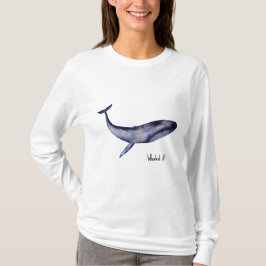 Camiseta Ballena azul acuarela