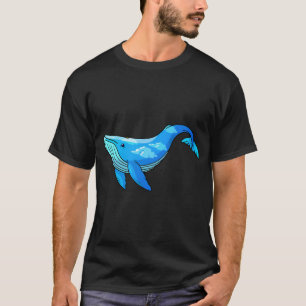 Camiseta Ballena azul con nubes