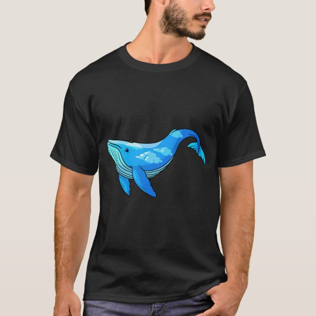 Camiseta Ballena azul con nubes (Anverso)