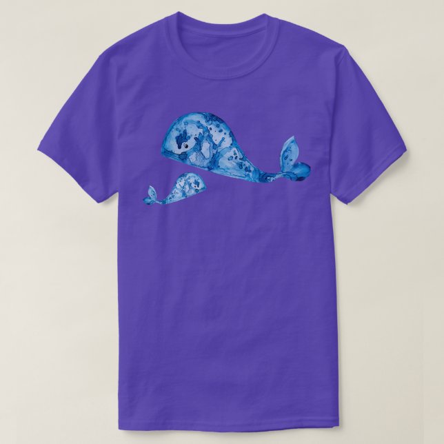 Camiseta Ballena azul con pintura para bebé (Diseño del anverso)