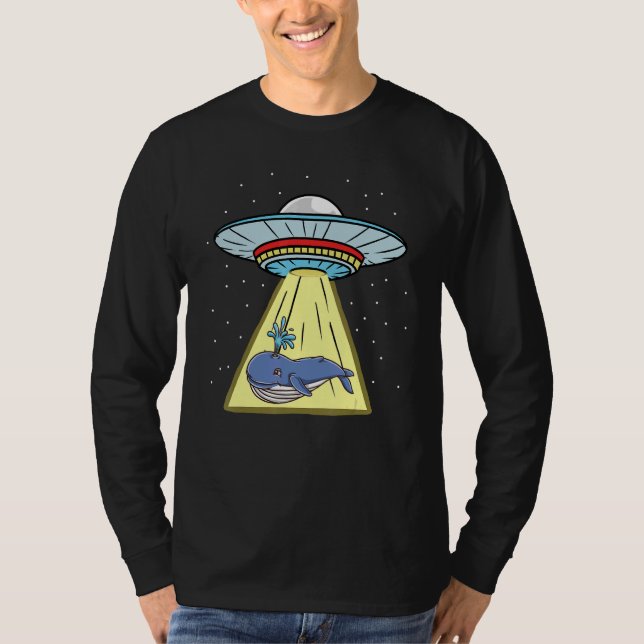 Camiseta Ballena Azul de Abducción Ufo (Anverso)