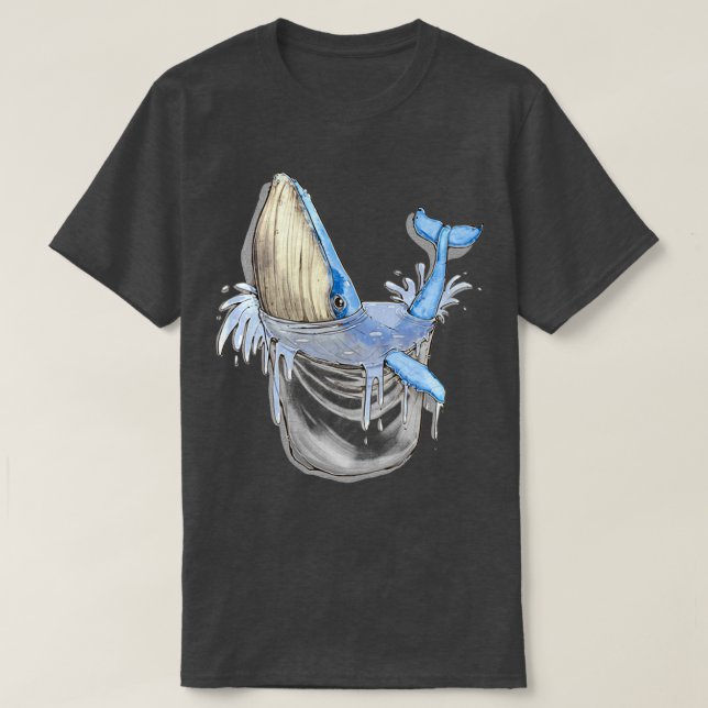 Camiseta Ballena azul en la bolsa por derholle (Diseño del anverso)
