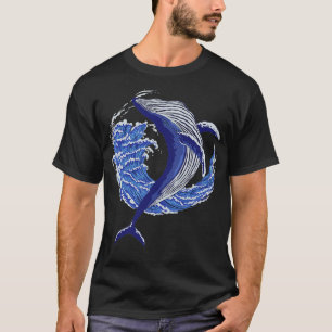 Camiseta Ballena azul en las olas