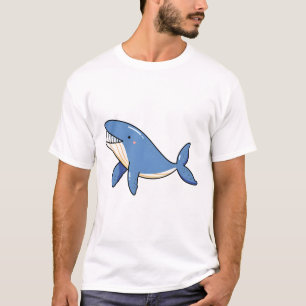 Camiseta Ballena Azul Grande Kawaii