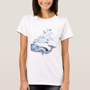 Camiseta Ballena azul musical del canto